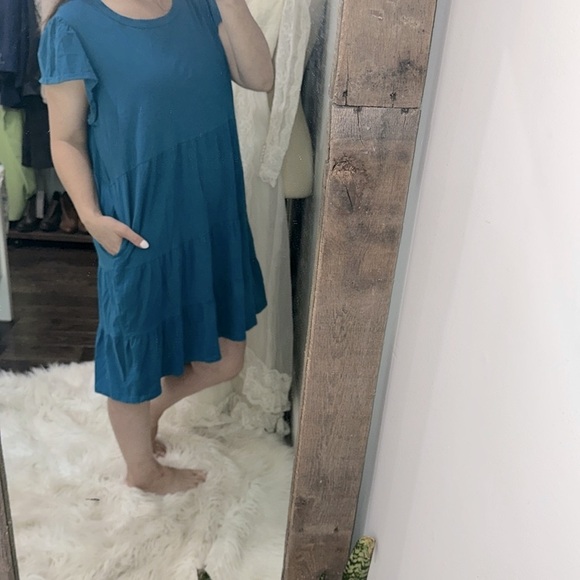 Time and Tru Blue dress size XXlarge cotton fabric - Picture 1 of 5
